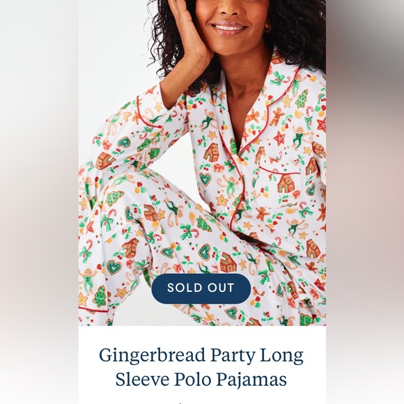 Gingerbread Party Long Sleeve Polo Pajamas (NWT) - Picture 2 of 8